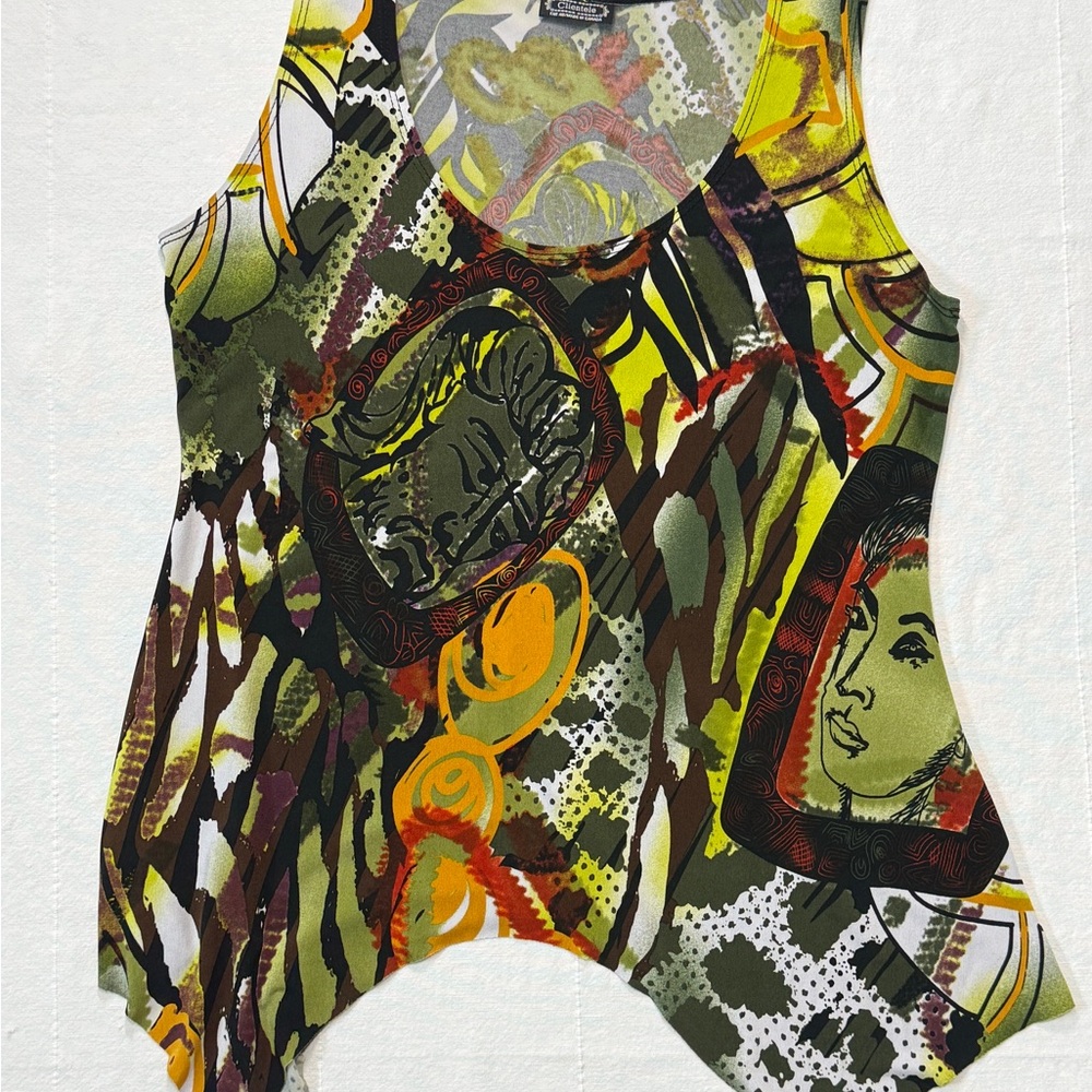 Clientele Abstract Graphic Sleeveless Top